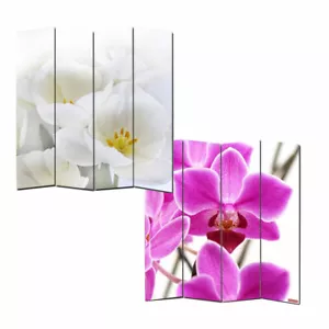 Foto-Paravent Paravent Raumteiler Spanische Wand Bagheria 180x160cm, Orchidee - Bild 1 von 3