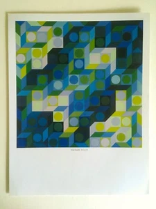 VINTAGE VICTOR VASARELY OP ART MODERNIST LITHOGRAPH PRINT " DEUTON - V.B. " 1969 - Picture 1 of 12