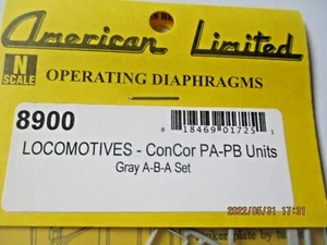 American Limited # 8900 diafragmas de funcionamiento Con Cor PA-PB Locos escala N - Imagen 1 de 6