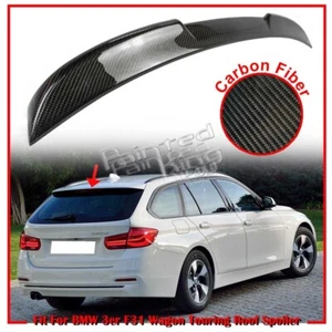 2012up Fit For BMW F31 Wagon Touring V Style Rear Roof Spoiler Real Carbon - Picture 1 of 8