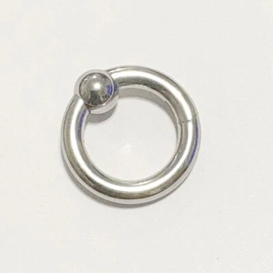 "NO TOOL NEEDED". Surgical Steel 6g, 16mm, 8mm Ball PA BEADED EASY RING. - Picture 1 of 9