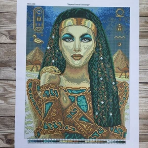 Kit Bead Embroidery Cleopatra DIY Craft Kit Stamped Beaded Needlepoint Canvas - Picture 1 of 13