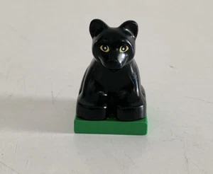 Lego Duplo SOLID BLACK PANTHER LEOPARD JAGUAR BABY CAT Animal Zoo for SAFARI - Picture 1 of 6