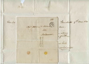 GB 1841 LARGE WRAPPER WINCHESTER 6d to PORTSMOUTH WOODSPEEN LAID PAPER - Picture 1 of 2