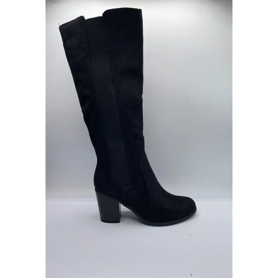 Sugar Willetta Womens Zipper Pull on Knee-High Boots Black Size 8M NWB