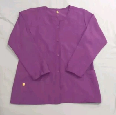Chaqueta Médica Wonderwink Elastizada con Botones Púrpura Para Mujer Talla Mediana Foto 1 de 4