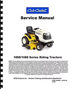 Manuale di servizio Cub Cadet serie 1000 e 1500 - Foto 1 di 1