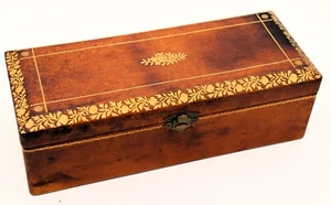 LARGE ANTIQUE LEATHER JEWELRY BOX FROM THE 1920S - Picture 1 of 8