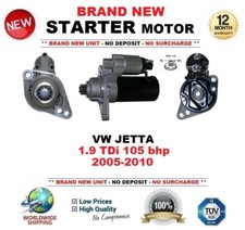 FOR VW JETTA 1.9 TDi 105 bhp 2005-2010 STARTER MOTOR BRAND NEW 2.0kW 11 Teeth