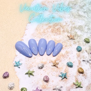 #424 Periwinkle Purple Press On Nails | Handmade | Hard Gel Glue On Nails - Bild 1 von 9