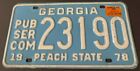 1978 Georgia Public Service Commission License Plate 23190