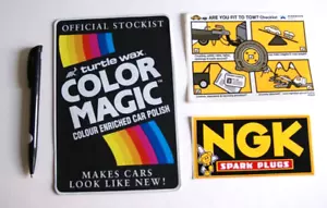 x3 AUFKLEBER Set Vintage 80er Turtle Wax Color Magic NGK Zündkerze Autopolitur - Bild 1 von 2