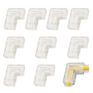 L Shape 8mm 2-Pin COB LED Strip Connectors Right Angle Corner Clips Solderles... - Picture 1 of 6