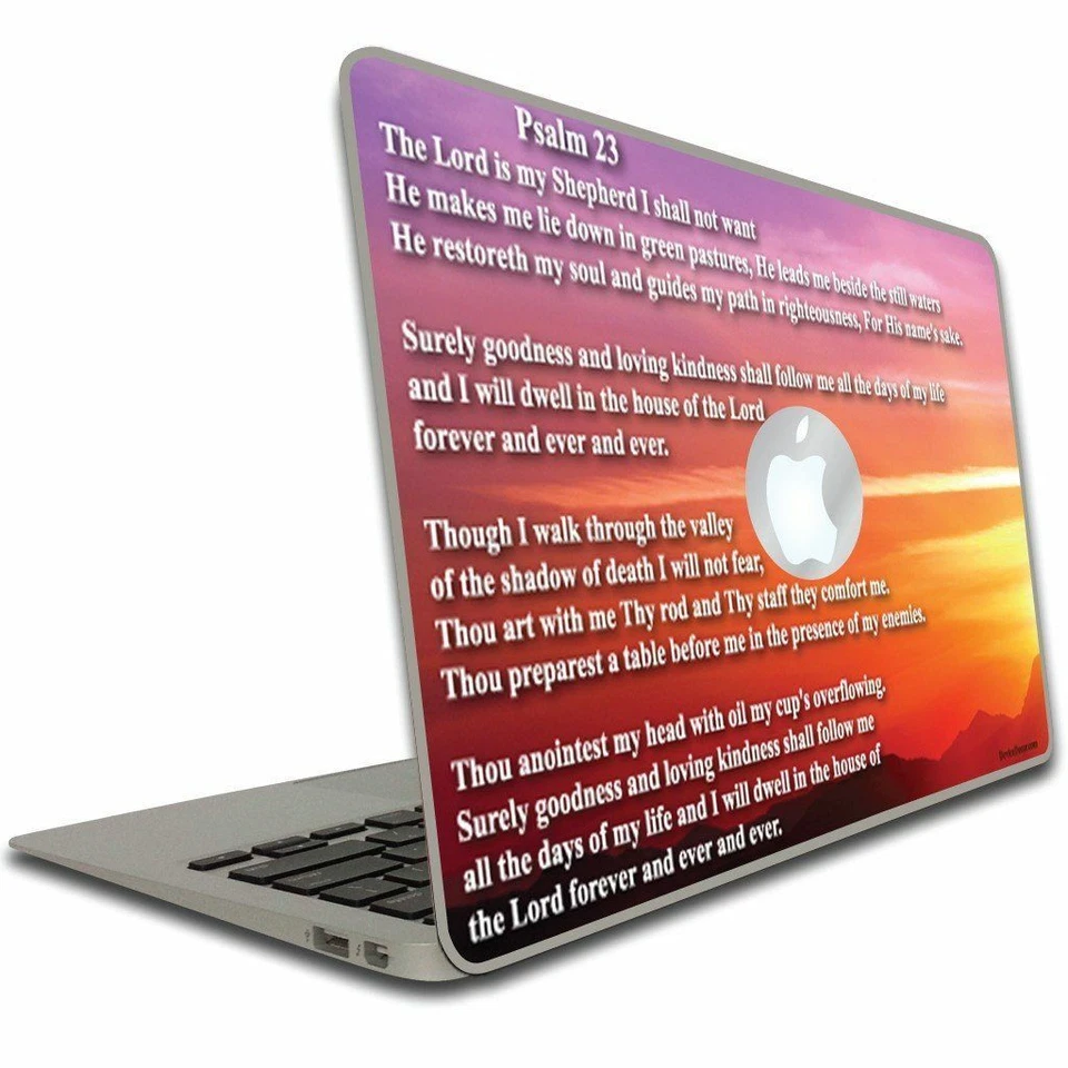 Psalm 23 Bible Verse Macbook Air or Macbook Pro Skin - FREE SHIPPING - Image 1 of 1