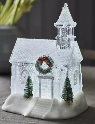 MARCO PAUL Christmas LED Church Snowglobe Light Up Decoration Village Scene Xmas Home Decor