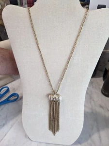 NWT SILPADA UNRELEASED BOHO WHITE HOWLITE & BRASS TASSEL NECKLACE  - Picture 1 of 3