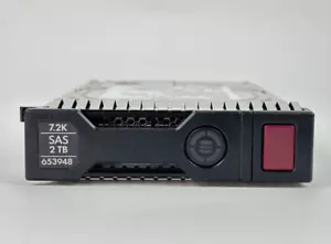 HP HPE 653948-001 2TB SAS 6G 7.2K LFF SC MDL HDD Hard Disk Drive w/ Tray MV 3.5 - Picture 1 of 9