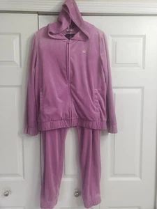 JUICY by Juicy Couture LILA Velour Hoodie Reißverschluss vorne 2-teilig Trainingsanzug Medium - Bild 1 von 7
