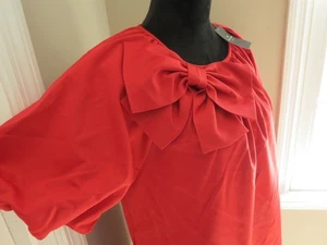 NEU MIT ETIKETT $ 349 KATE SPADE KLEID MIT SCHLEIFE KANDIERT KIRSCHROT "DOROTHY" GRÖSSE L - Bild 1 von 13