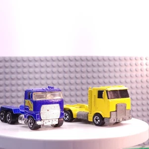 Lot of 2 Hot Wheels 1986 Semi Truck Tractor Cabover Diecast Vintage Mattel - Picture 1 of 7