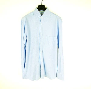Brunello Cucinelli Hemdkleid blau weiß gestreift Spreizkragen Große L Baumwolle 50 - Bild 1 von 10