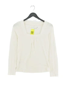Laura Ashley Damen Top UK 10 Weiß 100% Baumwolle Langarm Eckiger Ausschnitt Basic - Bild 1 von 5