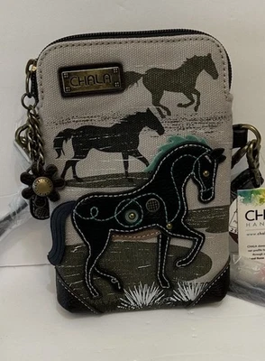 BOLSO BANDOLERA CABALLO CHALA SAFARI NEGRO LONA IMITACIÓN CUERO ECUESTRE Foto 1 de 4