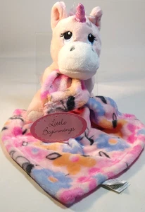 The Little Beginnings Unicornio Lovey 8" Peluche Floral Blankie Manta de Seguridad Juguete - Imagen 1 de 9