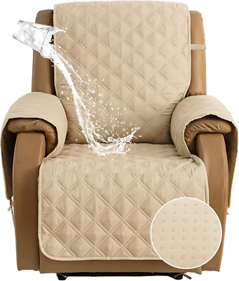 Non-Slip Quilted Recliner Cover, 100% Waterproof Recliner Chair Slipcover Furnit — 第 1/4 张图片