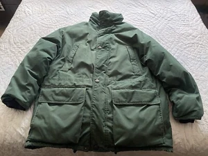 Mens Eddie Bauer Goose Down Mountain Parka Size Medium Jacket Coat Green EUC - Picture 1 of 10