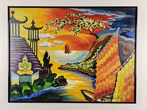 Vintage Original Signed Ken Westerfelt Oil Painting 24x18 Framed Buddhist Art - Picture 1 of 15