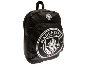 Manchester City Backpack Official Black Nylon Backpack School Bag Present Gift - Picture 1 of 9