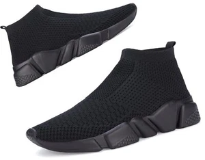 Women's Slip-On Sneakers Knit Walking Running Shoes Casual Footwear - Picture 1 of 8