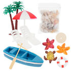 Strand-Miniatur-Deko-Set: Palmenstuhl, Regenschirm, Boot - Luau-Party-Zubehör