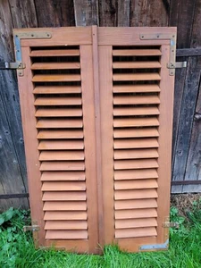 1 Paar Fensterladen - Holz - gebraucht - Höhe 137,5 cm, Breite 44 cm - Bild 1 von 16