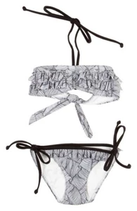 Bowie X James 'Under the Palms' Two-Piece Bandeau Swimsuit Black 127015 sz 11/12 - Picture 1 of 2