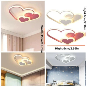 Lámpara de Techo en Forma de Corazón Lámpara Regulable Hogar LED Luz de Techo Dormitorio Blanco/Rosa - Imagen 1 de 42