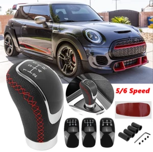 5/6 Speed R PU Leather Car Gear Shift Knob Manual Stick Head For Mini Cooper - Picture 1 of 13