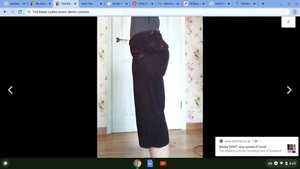 Ladies Ted Baker brown denim Winter Culottes Trousers sz 2 (UK Size 8) RRP £139 - Picture 1 of 4