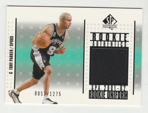 Camiseta deportiva 2001/02 SP AUTÉNTICA TONY PARKER ROOKIE AUTHENTICICS G/W RC #RA-TP 51/1275 - Imagen 1 de 2