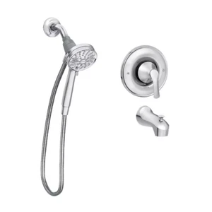 MOEN Darcy w/Magnetix 1-Handle 6-Spray Tub&hower Faucet in Chrome w/Valve - Picture 1 of 3