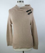 Talbots Womens Lambs Wool Angora Cashmere Ls Shawl Collar Beige Sweater Small