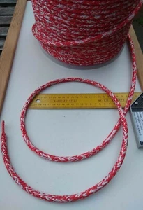 8mm X 5m RED WHITE DOUBLE BRAID DYNEEMA SPECTRA RACING MARINE ROPE SHEET 3100kg - Picture 1 of 12