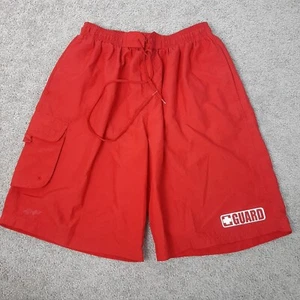 Dolfin Lifeguard Swim Trunks Mens Large (25x9.5) Red Bathing Suit - Picture 1 of 9