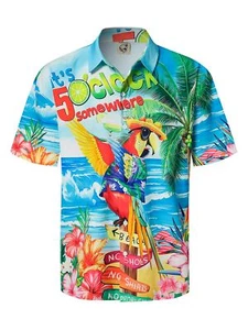 Men's Summer Hawaiian Shirts Funny Performence Printed Casual Button Down Bow... - Picture 1 of 5