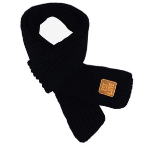 Kids Scarf Toddlers Boys Girls Winter Knitted Warm Scarves Neck Warmer Black - Picture 1 of 1