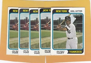 1974 TOPPS BASEBALL LOT (5) JIM RAY HART #159 YANKEES VGEX-EX *L4407 - Picture 1 of 1