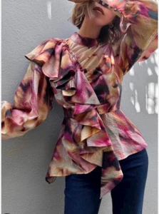 Decjuba paige drape top Size 6 back zip - Picture 1 of 8