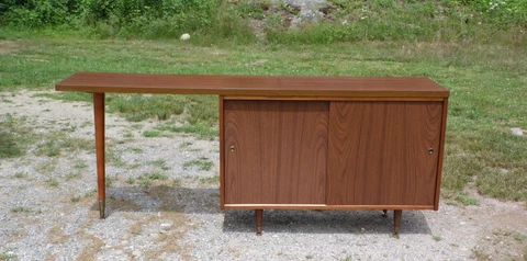 Vintage Walnut Mid Century Modern Desk 1960's Cover