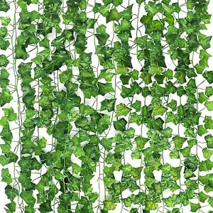 12 PCS Artificial Ivy Leaf Plants Fake Hanging Garland Plants Vine Home Decor - Picture 1 of 8